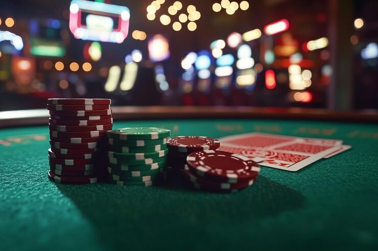 Live roulette table with professional croupier and HD camera angles